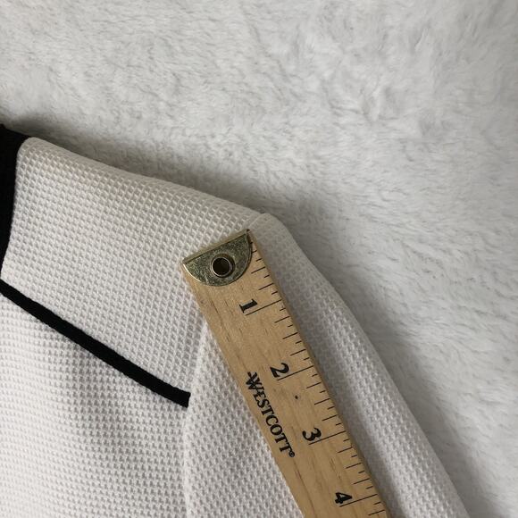 NWT TALBOTS Pique Jacket Sz 6P Petite White Black Piping Pockets Zip Career NEW - Picture 10 of 13